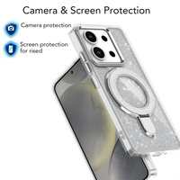 Coques de téléphone antichoc avec support et paillettes électroplaquées pour Xiaomi Redmi Note 13 5G et autres séries, avec couche antioxydante