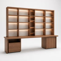 Armoire à vin en bois massif sur mesure, armoire à vin moderne de luxe avec porte en verre et éclairage LED pour le salon