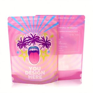 ถุงซิปอลูมิเนียมฟอยล์แบบตั้งได้พร้อมช่องใส่โลโก้กำหนดเองขนาด3.5กรัม7กรัม14กรัม28กรัมกันกลิ่น - Product Image 1