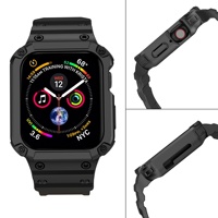 Bracelet de montre Upro Integrated Armor Case pour Apple Watch Series 9 8 7 6 5 4 3, bracelet en silicone TPU antichoc avec boucle