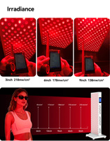 Dispositivo de Terapia de Luz Roja de Cuerpo Completo de 660nm 850nm 400W para Uso Doméstico, Pantalla Táctil, con Soporte de 360°, Ideal para Spa