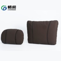 Coussin de soutien ergonomique pour le cou et la colonne vertébrale en cuir microfibre lisse pour voiture, idéal pour les longues distances de conduite
