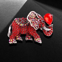 Bijoux vêtements cristal de bon augure chance Fortune éléphant alliage Rhinester éléphant Animal Corsage or éléphant broche