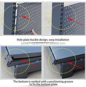 Портативные витрины для супермаркетов, белые/серые/черные полки для продуктовых магазинов, дизайнерская стойка для витрины для супермаркетов, для подвесных предметов - Product Image 5