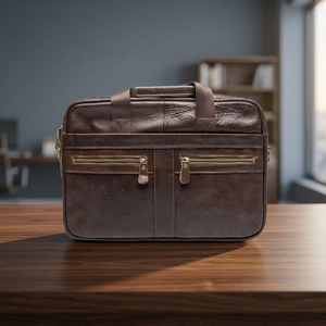 Porte-documents pour ordinateur portable en cuir véritable fait main, écologique, durable, imperméable, antichoc, léger, grande capacité, personnalisé - Product Image 1