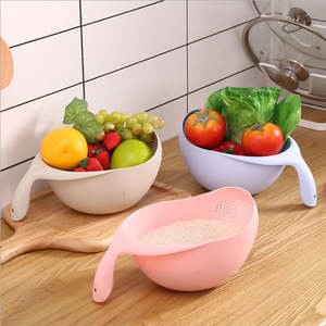Venta al por mayor <span class=keywords><strong>cocina</strong></span> PP plástico arroz tamiz frutas y verduras lavado tazón cesta <span class=keywords><strong>escurridor</strong></span> - Product Image 5