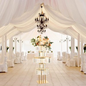 Décorations de mariage de luxe en or, support à fleurs en fer de haute qualité, vase centre de table argenté - Product Image 4