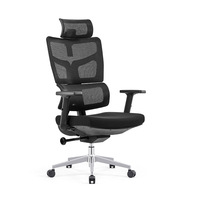 Chaise de bureau exécutive ergonomique en maille noire pour une assise durable et confortable