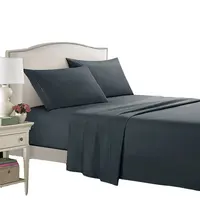 Conjunto de cama cama de 4 pçs com 1800 fios, conjunto de lençóis de cama com almofada de luxo escovado de microfibra para cama de king size
