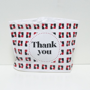 Commercio all'ingrosso al dettaglio personalizzato stampato Logo in plastica resistente poli Carrier fustello cibo sacchetti regalo con manici flessibili - Product Image 4