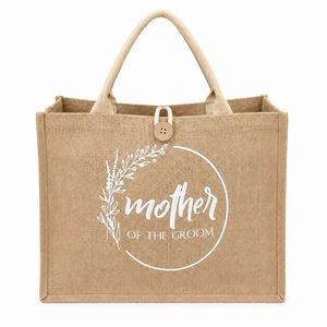 Sac fourre-tout en jute moyen personnalisé avec poignée en coton, sac de plage avec impression sérigraphique et logo personnalisé pour les courses quotidiennes - Product Image 1