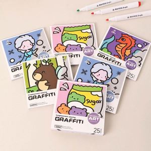 Libro de Colorear Portátil de Dibujos Animados para Niños con Mini Acuarelas y Notas Adhesivas, con Álbum de Pintura - Product Image 3