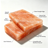 Brique de sel de l'Himalaya avec rainures, bloc de sel rose naturel pur rainuré pour la décoration murale intérieure des saunas domestiques