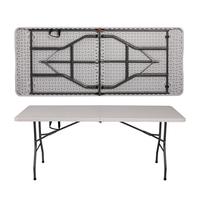Table pliante en plastique de 6 pieds, table de banquet en HDPE pour les fêtes, la restauration et les événements en plein air