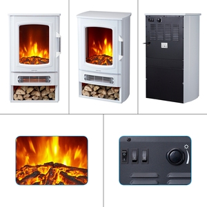 Diskon besar ukuran besar LED log putih api dekoratif Kamin chemnee perapian listrik dengan panas - Product Image 6