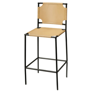 Asher Counter  Iron/Steel and Animal Hyde/Hide/<b>Leather</b> Durable High Bar <b>Stool</b> for Home Bar & Dining Room - Product Image 6