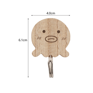 <span class=keywords><strong>Mini</strong></span> patère murale en bois en forme de <span class=keywords><strong>pieuvre</strong></span>, porte-clés mignon en forme d'animal marin avec <span class=keywords><strong>crochet</strong></span> en métal argenté, petit organisateur mural en MDF pour la décoration intérieure - Product Image 4