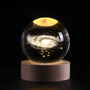 Danh dự của pha lê Máy tính để bàn trang trí nội thất rõ ràng Glass Ball 3D Luminous Crystal Ball năng lượng mặt trời hệ thống pha lê bóng ánh sáng LED Night Lights - Product Image 2