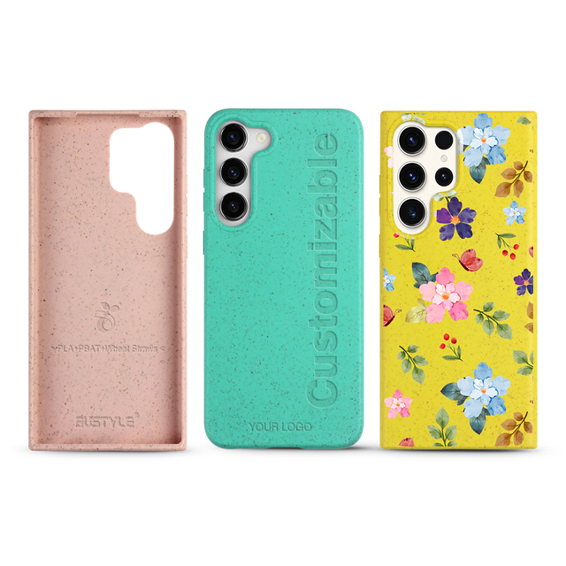 Recycled TPU Degradable Phone Case for Samsung S23 S24 Ultra Fashion Mobile Phone Cases Wheat Straws Biodegradable