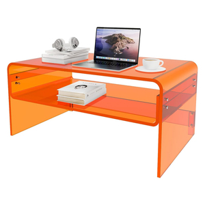 Bureau d'étude pour ordinateur portable en acrylique orange personnalisé de luxe avec tiroir pour le bureau à domicile, table console pour l'affichage, acrylique <span class=keywords><strong>club</strong></span> - Product Image 3