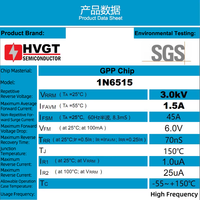 Diode redresseuse en silicium haute tension HVGT 1N6515 1,5A 3KV 70nS haute fréquence