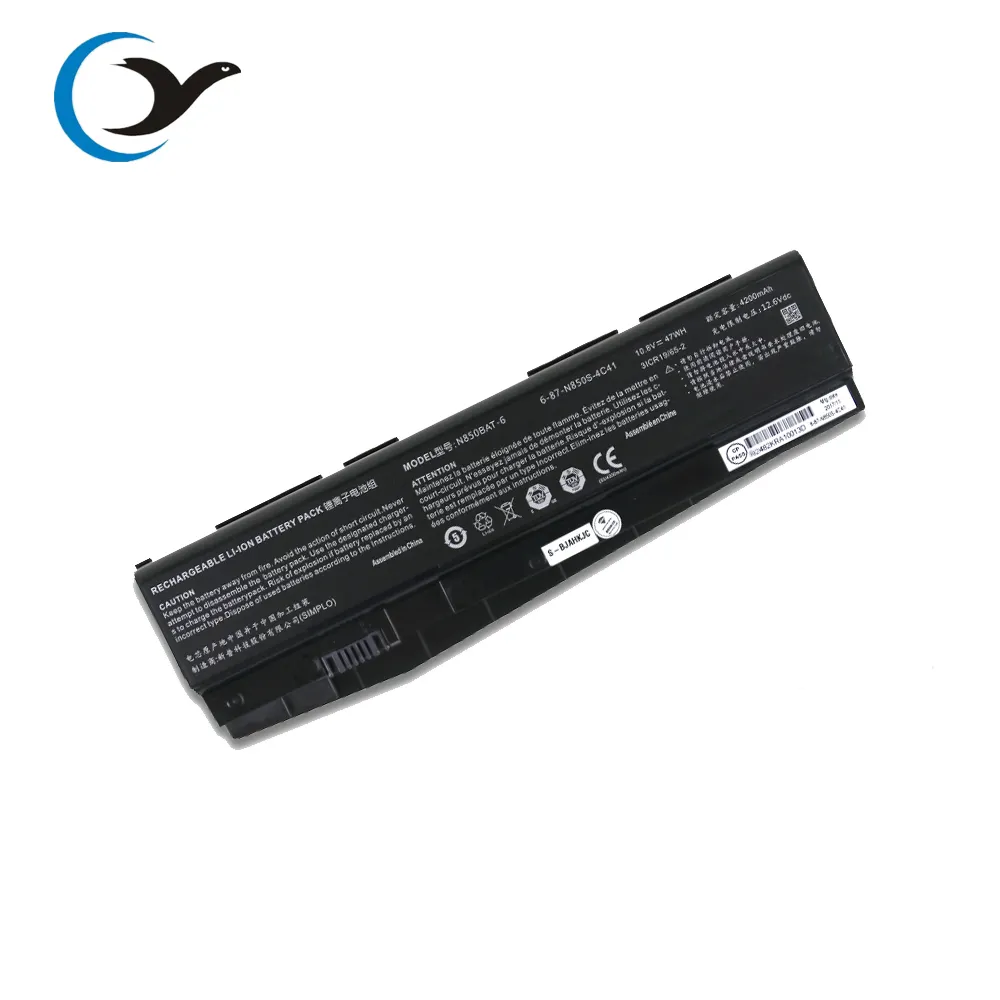 New replacement Battery N850BAT-6 10.8V 47Wh for Clevo N850S N870HC N850CH N850HJ N870HJ 6-87-N850S-4C4 laptop battery