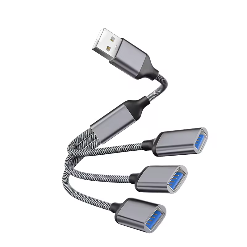 USB mâle vers USB femelle*3 (Gris)