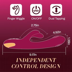 Vibratore da donna a doppia modalità G Spot coniglio 10 Flapping dito anale Dildo giocattoli sessuali per adulti con stimolatore clitorideo - Product Image 6