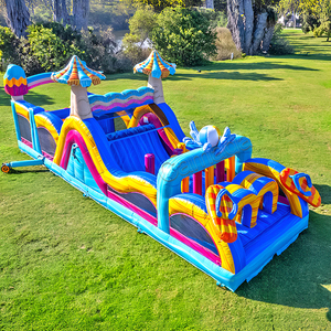 <span class=keywords><strong>Carrera</strong></span> de Obstáculos Inflable para Alquiler en Fiestas, Parque de Aventuras al Aire Libre, Castillo Inflable con Tobogán y Obstáculos - Product Image 1