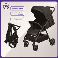 Poussette bébé universelle légère en alliage d'aluminium à 4 roues silencieuses, pliable d'une seule main, inclinable, portable, pour voyage