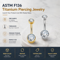 Anneaux de nombril en titane de qualité implantable Aopo ASTM F136, bijoux de piercing corporel raffinés