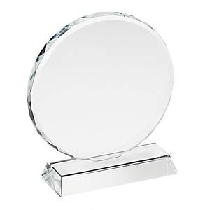 Trofeo de Cristal Tallado Redondo de 100 mm con Gráficos Impresos con UV para Premios y Regalos de Bienvenida para Ferias Comerciales - Product Image 1