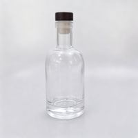 Bouteille de vin en verre transparent avec bouchon en liège, bouteille ronde vide pour l'emballage de gin, whisky, vodka – Offre Spéciale