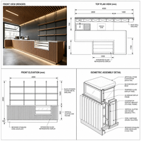 Conception d'intérieur personnalisée pour café-boulangerie, mobilier de café, comptoir de présentation de café pour boutique, centre commercial