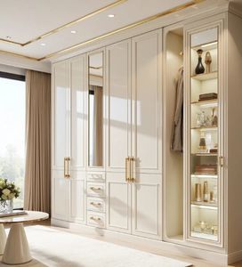 Balom Pháp cổ điển tùy chỉnh thân thiện với môi đi bộ trong tủ quần áo đồ nội thất thời trang tủ quần áo tùy chỉnh loại cửa - Product Image 4