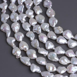 ไข่มุกน้ำจืดสีขาวมันวาวทรงหลวมลูกปัดแบบบาร็อคคุณภาพสูงไข่มุกธรรมชาติทรงหัวใจ - Product Image 4