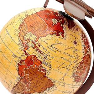 Décorations en bois de pin massif de style rétro européen <span class=keywords><strong>Carte</strong></span> <span class=keywords><strong>du</strong></span> <span class=keywords><strong>monde</strong></span> Globe Folk Art Polish Technique pour le bureau ou la maison pour la chambre anglaise - Product Image 1