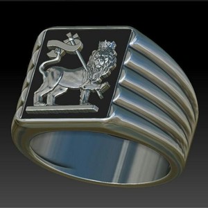 ユダのライオンリング 316Lステンレススチール PVD 18Kゴールドメッキジュエリー 繊細なライオン騎士印台リング - Product Image 3