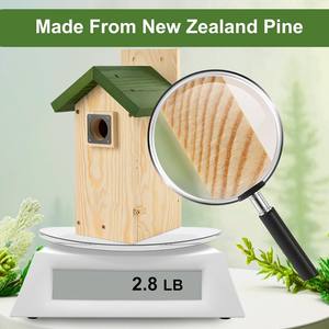 Maisons d'oiseaux en bois suspendues pour l'extérieur Kit de maisons d'oiseaux bleus en bois pour la décoration de jardin extérieur Nichoir en bois - Product Image 4