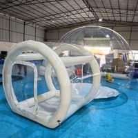 Pompe de ventilateur de qualité commerciale PVC gonflable clair maison à bulles pour enfants fête maison à bulles tente à bulles avec ballons