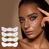 Autocollants de tatouage temporaire personnalisés imperméables à effet taches de rousseur, art corporel et facial à paillettes pour femmes et filles, maquillage de fête