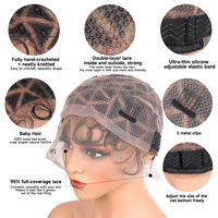 Vente en gros de bonnets de perruque tressés très demandés avec cheveux de bébé, bonnets de perruque à double dentelle complète, bonnets de perruque au crochet pour la fabrication de perruques tressées au crochet