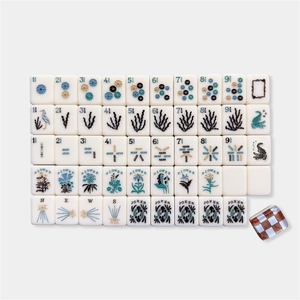 Luxury American Mahjong Tiles Set 160 Pcs Acrylic Engraved Checkerboard Design for Family Game - Product Image 1