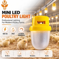 Lámpara LED Comercial para Jaulas de Aves de Corral, 48V DC, Impermeable IP67, Sistema de Iluminación Regulable para Grandes Granjas de Pollos