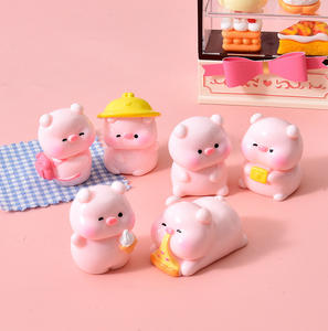 Figurines de cochons miniatures, mini-animaux en résine, breloques pour décoration de gâteaux DIY, aménagement paysager de jardin, plantes en pot, maison de poupée, jeu de cache-cache, décoration - Product Image 2