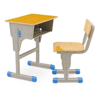 Mobilier de classe chaise de bureau d'école table d'étude à hauteur réglable bureau d'étudiant monoplace et chaise pour l'école primaire