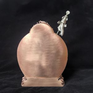 Estatua de Buda Rey del Tesoro - Una pieza decorativa de cobre combinada en tres colores: cobre blanco, cobre morado y cobre. - Product Image 3