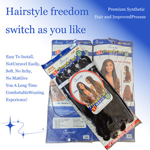 Precio al por mayor: Extensiones de cabello sintético de fibra de baja temperatura, <span class=keywords><strong>rizado</strong></span> francés de onda suelta, 22 pulgadas, 240 g, juego de 4, fáciles de usar. - Product Image 5