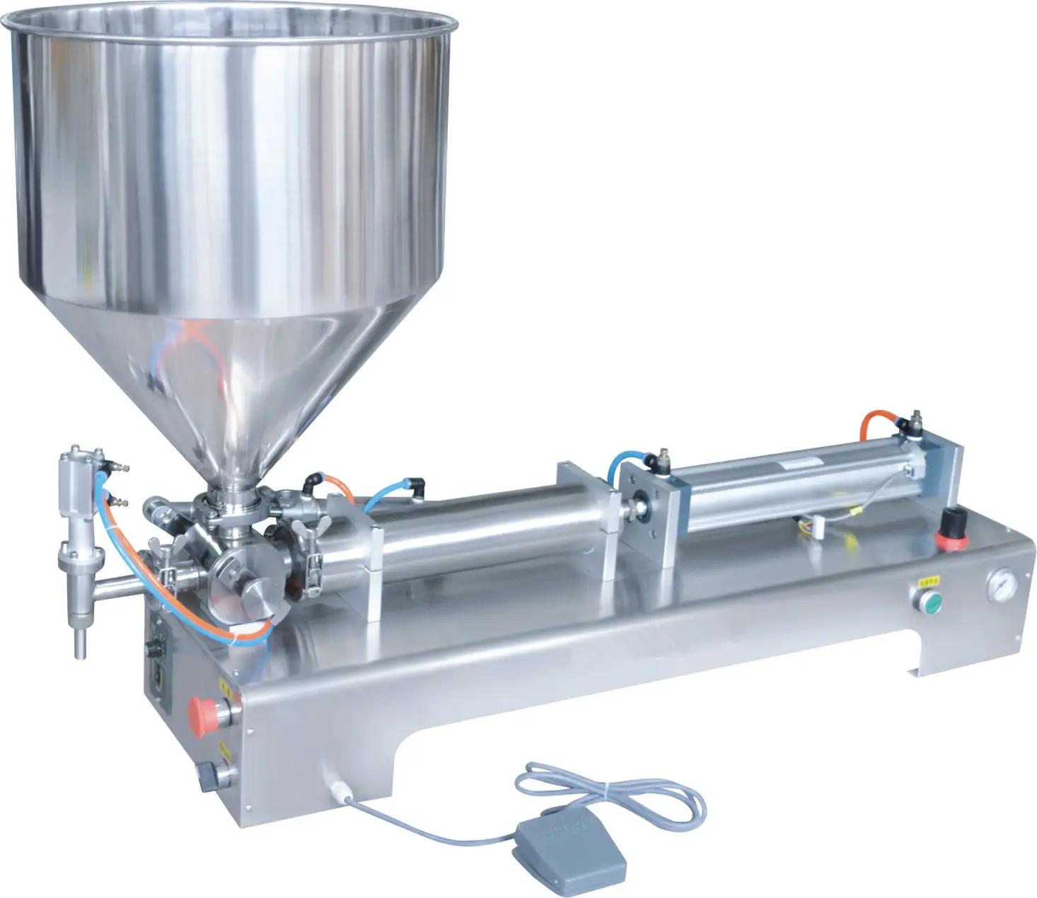 semi automatic juice water peanut butter gel bottle filling machine with heating and mixing system
