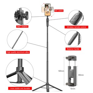 Trépied perche à selfie pliable à télécommande sans fil pour smartphones, universel et <span class=keywords><strong>compact</strong></span>, vente directe usine - Product Image 3